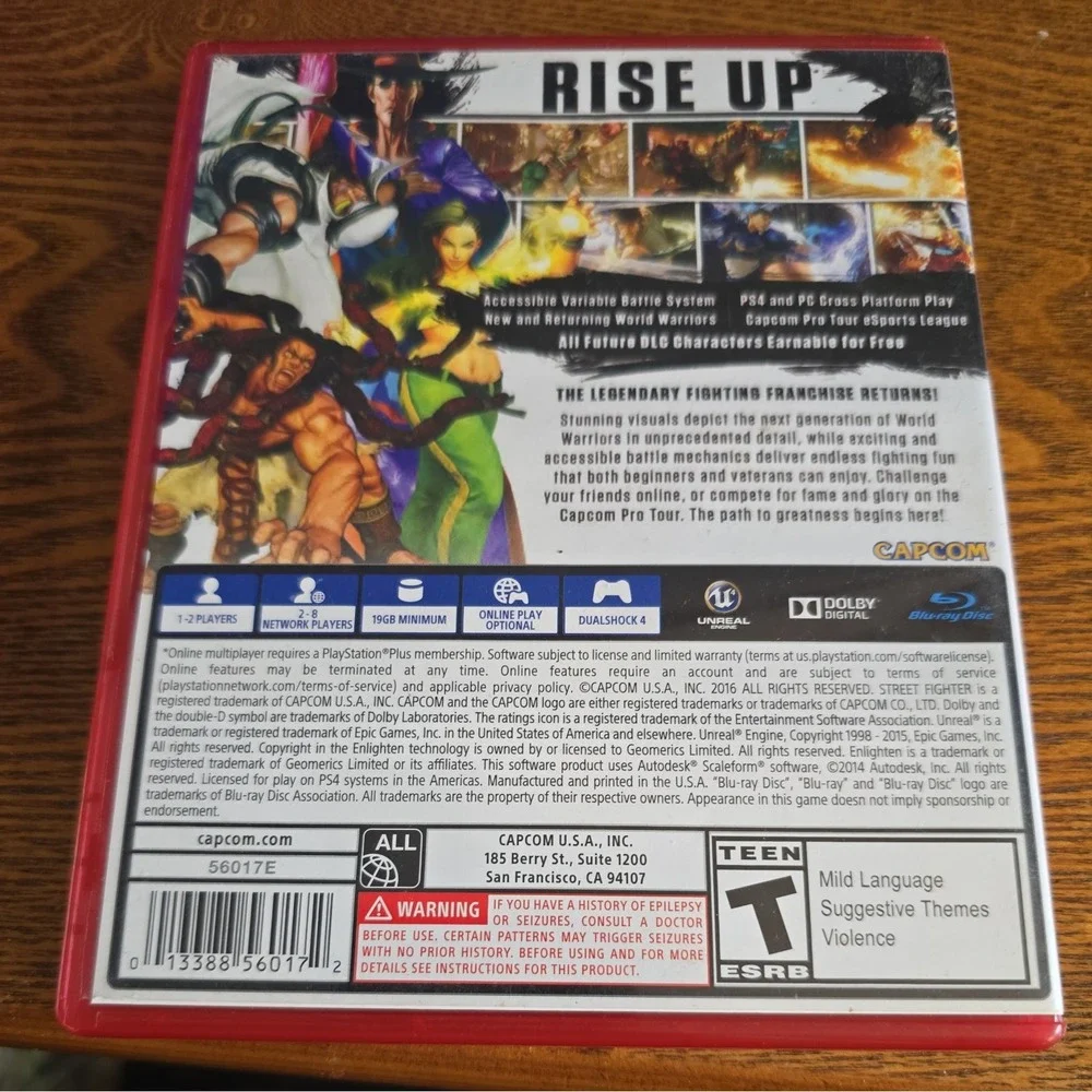 Street Fighter V  (Sony PlayStation 4 2016) PS4 Game Tested Working